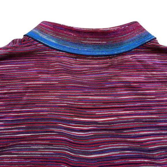 Missoni Polo Shirt Mens XXL Short Sleeve Multicolor Striped Cotton Textured - Picture 7 of 10